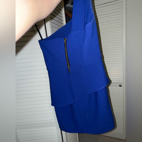 NBD X Naven Think About it Dress Mini Cobalt Blue Cut Out One Shoulder size: S - Picture 7 of 7
